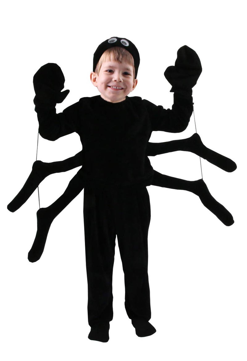 KIMI HOUSE Spider Costume for Kids, Perfect for Halloween, Animal Dress up Party, Black(XL/11-14Y) - Image 3